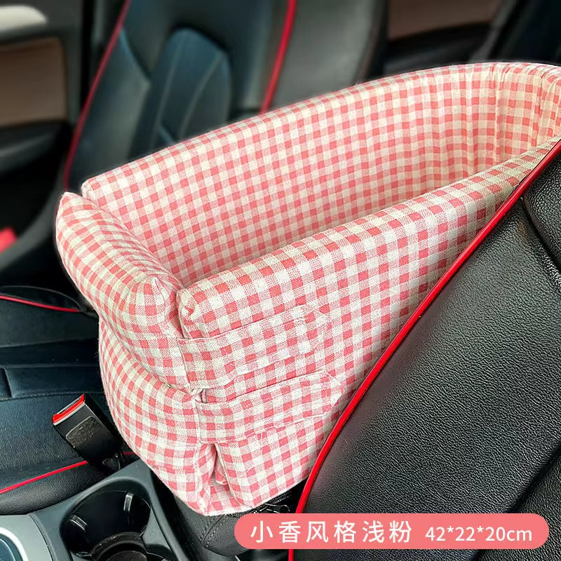 Portable Dog Car Seat Bed and Carrier for Small Dogs and Cats - Safety Travel Accessory