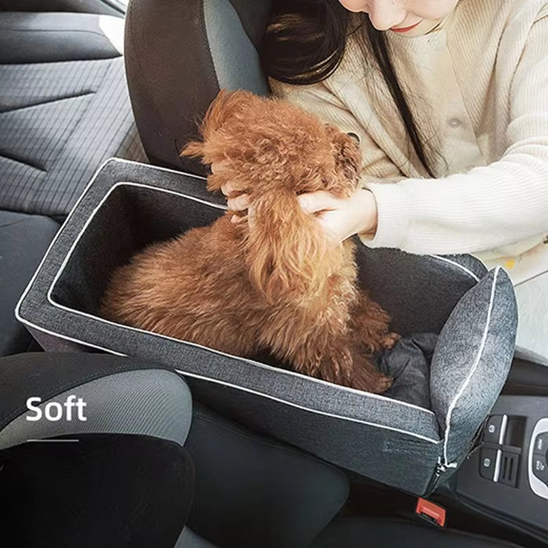 Portable Dog Car Seat Bed and Carrier for Small Dogs and Cats - Safety Travel Accessory