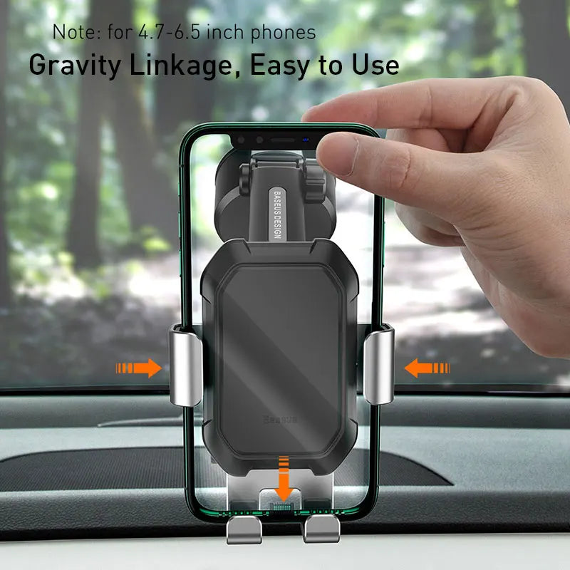 Baseus Adjustable Gravity Car Phone Holder with Suction Cup Mount for iPhone 13/12 Pro and Xiaomi POCO