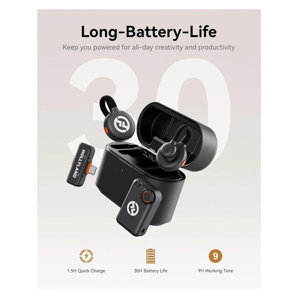 Lark M2S Combo Wireless Microphone System and up to 30 Hours of Battery Life (2.4 Ghz, Space Gray)