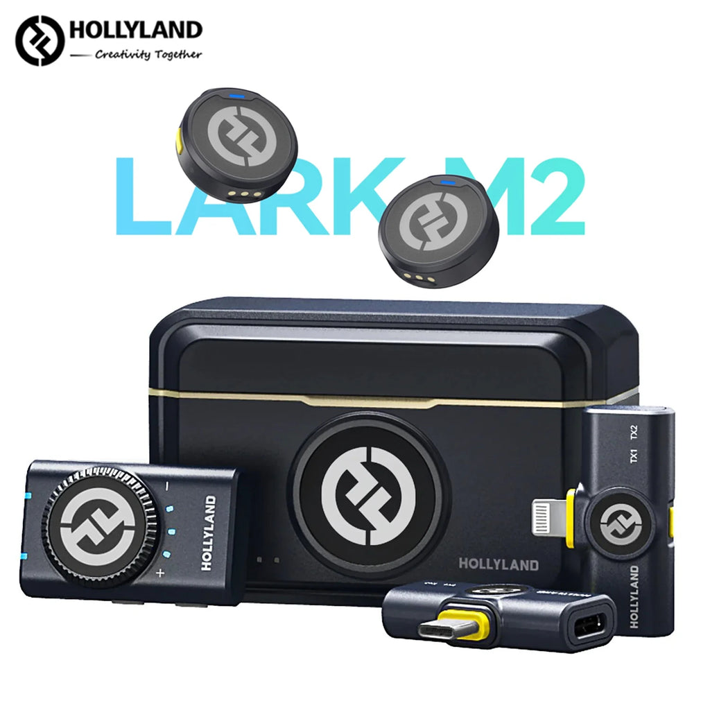 Lark M2 Wireless Lavalier Microphone for Iphone Camera 300M Range Noise Cancellation 30H Battery for Photography Vlog