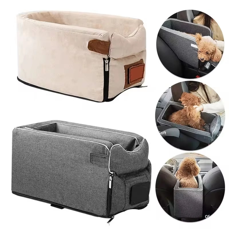 Portable Dog Car Seat Bed and Carrier for Small Dogs and Cats - Safety Travel Accessory