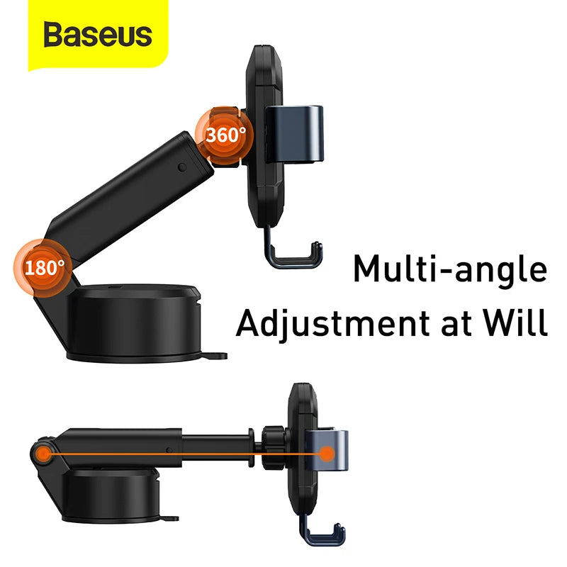 Baseus Adjustable Gravity Car Phone Holder with Suction Cup Mount for iPhone 13/12 Pro and Xiaomi POCO