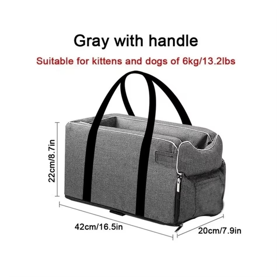 Portable Dog Car Seat Bed and Carrier for Small Dogs and Cats - Safety Travel Accessory