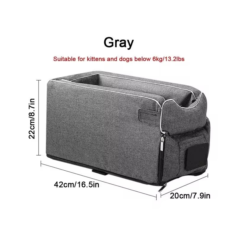 Portable Dog Car Seat Bed and Carrier for Small Dogs and Cats - Safety Travel Accessory
