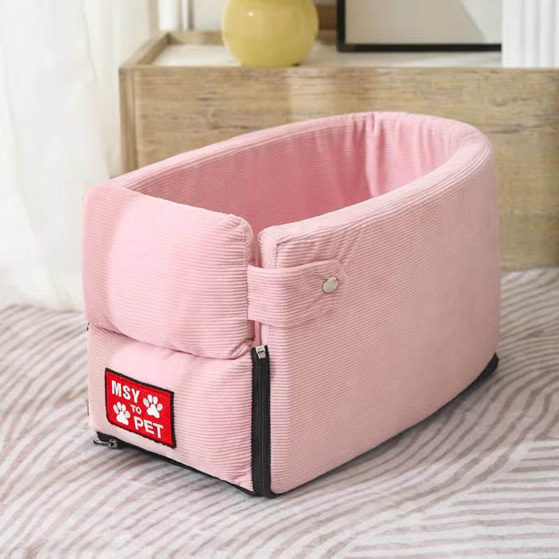 Portable Dog Car Seat Bed and Carrier for Small Dogs and Cats - Safety Travel Accessory