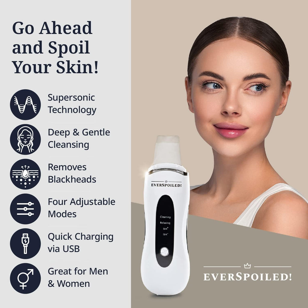 Skin Scrubber Face Spatula – Gentle Cleaner Skin Spatula/Pore Cleaner Tool - Face Spatula Blackhead Remover 4 in 1 – Pearl White